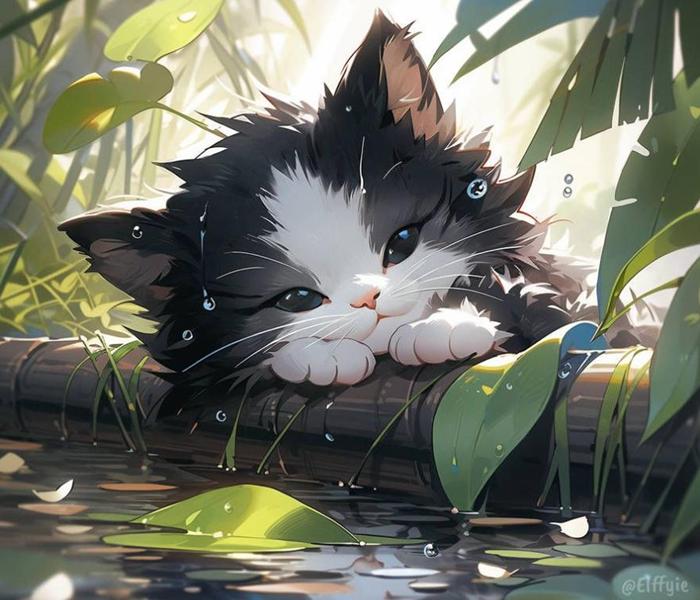 Hình ảnh mèo anime xinh xỉu
