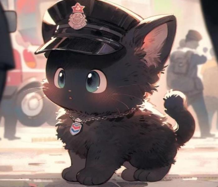 Hình mèo mun, mèo đen chibi xinh xỉu