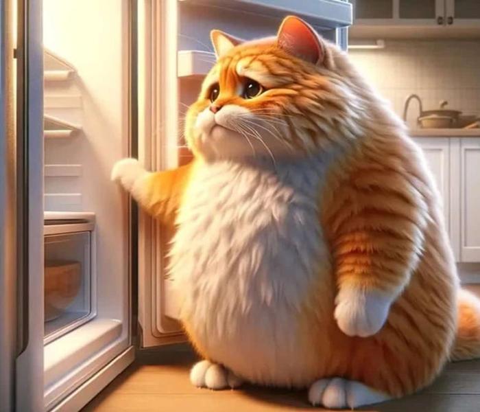 Hình ảnh con mèo béo chibi đáng yêu
