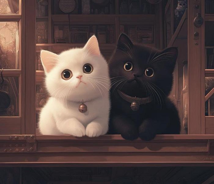 Hình đại diện avt mèo chibi anime cute