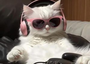 Ảnh mèo đeo kính cute xỉu