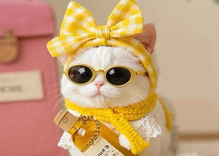 Ảnh mèo đeo kính cute xỉu