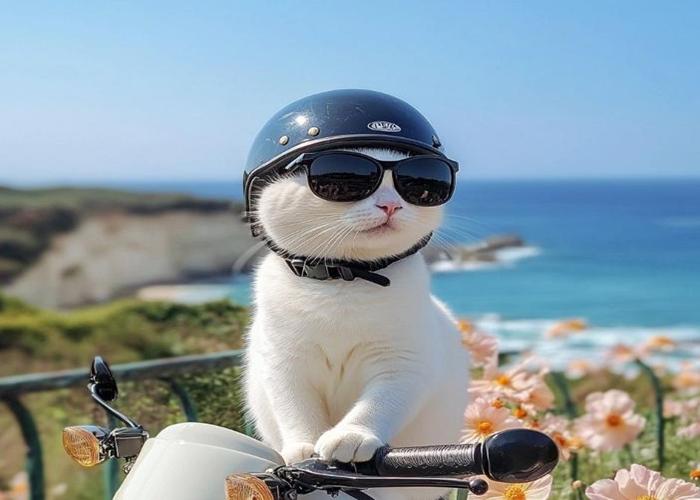 Mèo đeo kính ngầu