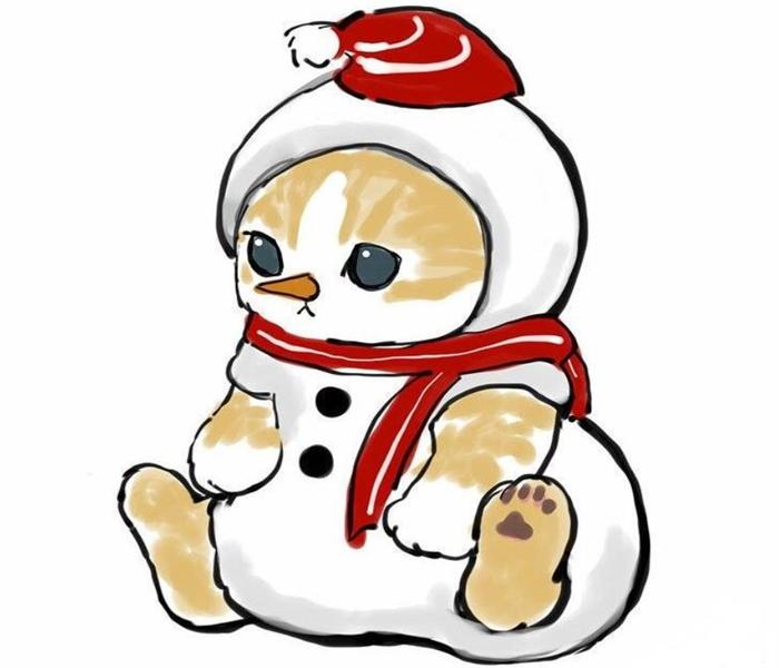 Ảnh mèo noel giáng sinh chibi cute