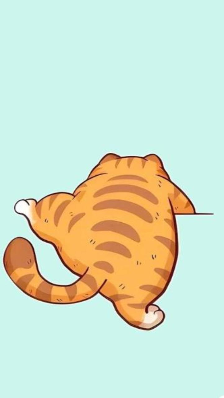 Hình nền mèo mập chibi cho điện thoại, iphone, zalo cute 