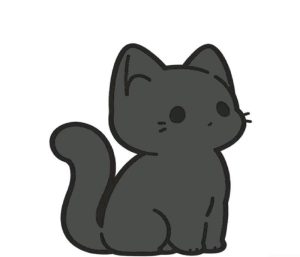ảnh vẽ mèo đen cute