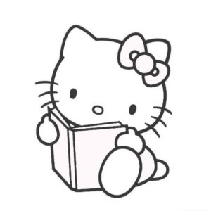 Tranh tô màu mèo kitty cute
